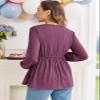 FMEYOA Maternity Tunic Tops to Wear with Leggings Ladies Babydoll Tops Purple Pregnancy Shirt L view 4