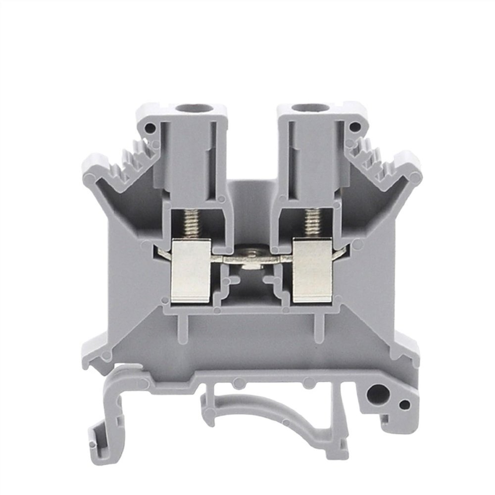 DWFSKZKV 5/10pcs Din Rail Mount Terminal Blocks UK-5N Screw Wire Electrical Terminals Connector Brass Cables 41A 4mm2(5pcs (UK-5N))