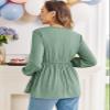 FMEYOA Womens Maternity Tops 2025 Casual Fall Winter Pregnancy Basic Blouses Dressy Green Babydoll Tee XL view 4