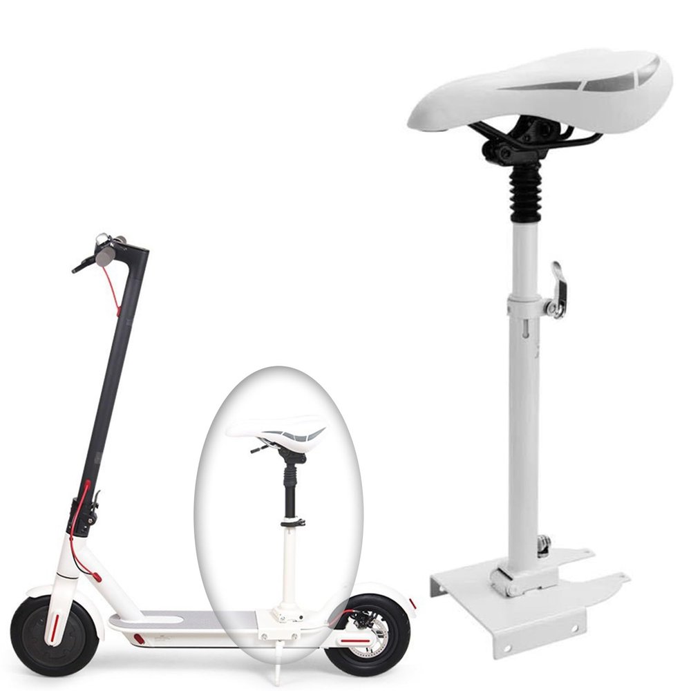 2024 Upgrade Electric Scooter Saddle Compatible with Xiaomi M365 2019-2024 Folding Seat, Adjustable E Bike Saddle Punch Free Shockproof Saddle Replacement for Adults, White
