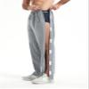 WZIKAI Men's Tear Away Pants Casual Side Snap Open Sweatpants Loose Fit Post Surgery Pants with Pockets Light Gray L view 3
