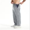 WZIKAI Men's Tear Away Pants Casual Side Snap Open Sweatpants Loose Fit Post Surgery Pants with Pockets Light Gray L view 4