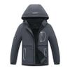 MGEOY Boys Rain Jacket Lightweight Waterproof Hooded Fleece Lined Raincoat Windbreakers for Kids Gray 8/9 view 1