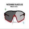 Bertoni Sport Sunglasses Polarized Photochromic Cycling MTB w. Prescription Carrier QUASAR (Black-red/Photochromic Polarized) view 2