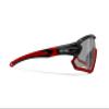 Bertoni Sport Sunglasses Polarized Photochromic Cycling MTB w. Prescription Carrier QUASAR (Black-red/Photochromic Polarized) view 3