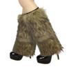 JIAHG Womens Faux Fur Leg Warmers Plush Furry Shoe Boot Covers for Halloween Costume Rave Cosplay Fancy Party Accessories view 2