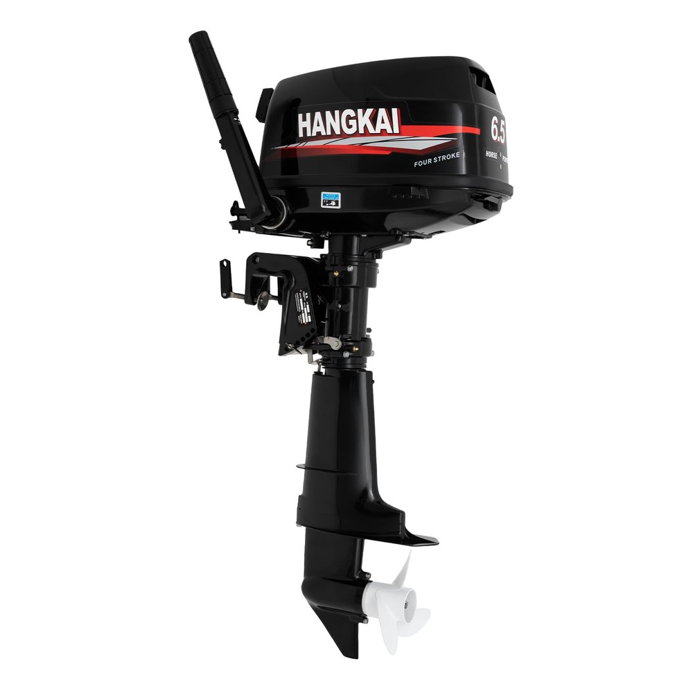 123CC Gasoline Outboard Motor 4 Stroke 6.5HP Gasoline Boat Engine Motor Manual Start Single Cylinder Water Cooling Fishing Boat Engine Outboard Motor with CDI Ignition System
