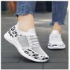 Hhhchpm Women's Casual Sports Shoes, Flying Woven Leopard Print Breathable Lace-up Running Shoes, Comfortable Platform Shoes (Multicolor,9) view 3