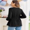 FMEYOA Maternity Clothes Loose Fall Long Sleeve Tops Fashion Basic Pregnancy T Shirt Black S view 4