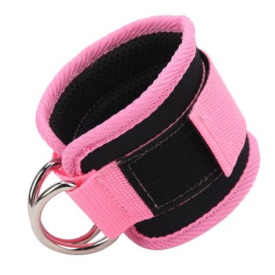 Ankle Straps for Cable Machines Women Men, Ankle Straps Double D Ring Adjustable Neoprene, Cable Kick Back Ankle Straps for Gym Accessories Cable Machines (Pink)