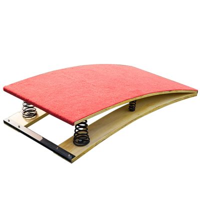 ENWINDXS Kids Gymnastics Equipment Gymnasts/Vaulting/Exercise Teens Gymnastics Springboard Portable Curved Springs Vault Equipment with 4 Spring & Anti-Slip Felt(Red)