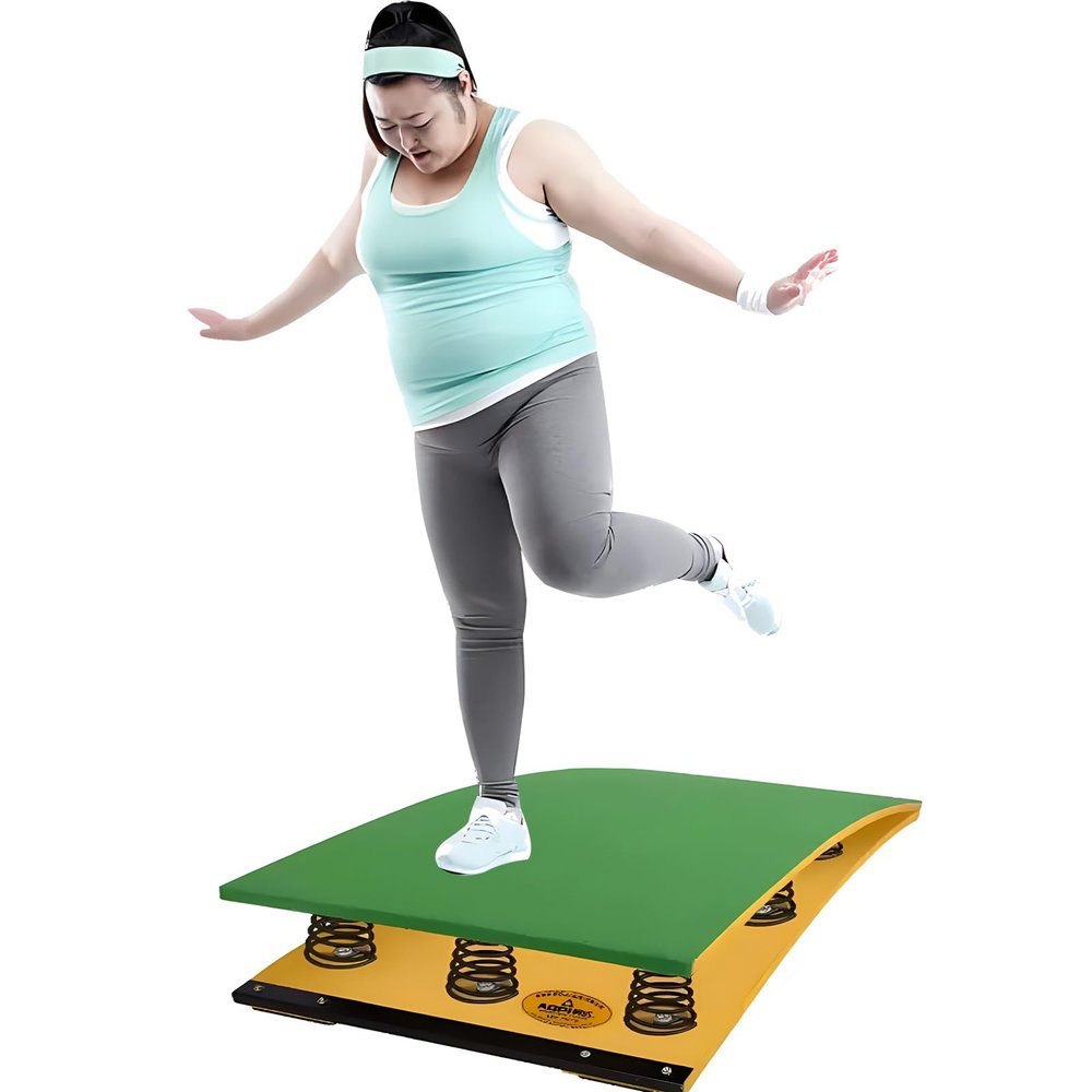 Gymnastics Equipment Professional Athletic Training Springboard, Curved Adult Gymnastics Equipment for Long Jump/Uneven Bars, Outdoor Sports Gymnast Springboard, Load 90kg/110kg(Green,9 Springs 120x60