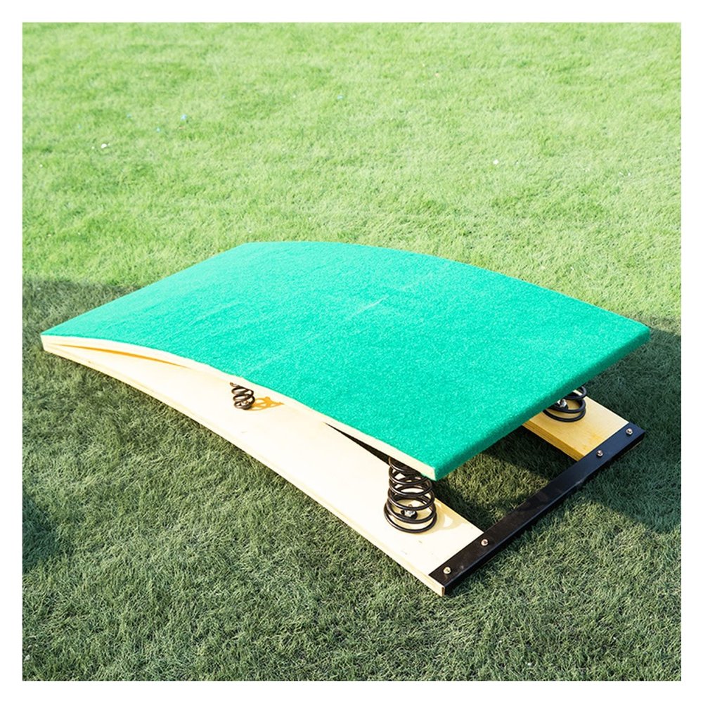 ENWINDXS Kids Gymnastics Equipment Gymnasts/Vaulting/Exercise Teens Gymnastics Springboard Portable Curved Springs Vault Equipment with 4 Spring & Anti-Slip Felt(Green)