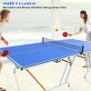 9ft Mid-Size Foldable Table Tennis Table Set with Net, 2 Paddles, 3 Balls - Portable Ping Pong Table for Indoor Games, Adjustable Legs, Built-in Handles for Game Rooms, Apartments, Offices (Blue) view 4