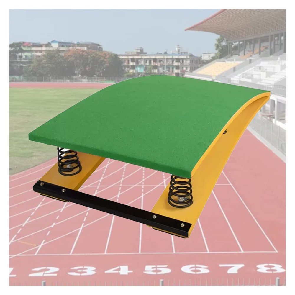 ENWINDXS Heavy Duty Vault Spring Board Curved Gymnastics Springboard, Home Gym Basement Elastic Ramp Spring Board with 4 Steel Spring, No Deformation &Anti-Tear Strong Bearing Capacity(Green)