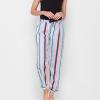 Awoscut Womens Wide Leg Striped Plaid Pants Casual Work Office Trouser High Waist Long Trousers Sweatpants Bottom Streetwear (#L722 Sky Blue, L) view 2