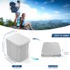 Hapoon XL Portable Folding Camping Toilet with Lid - Travel Portable Potty for Adults, 12 Toilet Bags, 12 Pack Liquid Waste Gel, Light Grey view 2