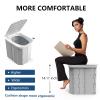 Hapoon XL Portable Folding Camping Toilet with Lid - Travel Portable Potty for Adults, 12 Toilet Bags, 12 Pack Liquid Waste Gel, Light Grey view 3