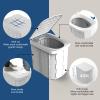 Hapoon XL Portable Folding Camping Toilet with Lid - Travel Portable Potty for Adults, 12 Toilet Bags, 12 Pack Liquid Waste Gel, Light Grey view 4