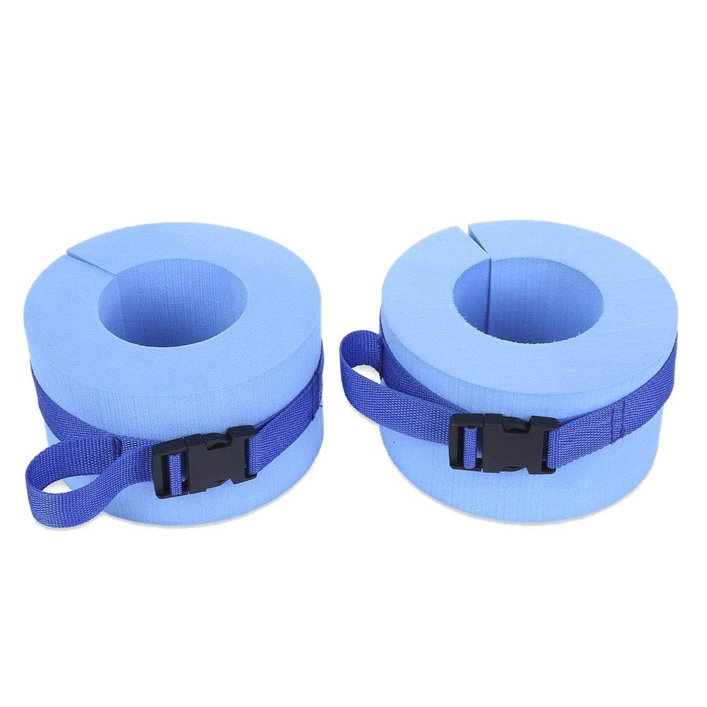 Beuiouer Swimming Weights Aquatic Cuffs Water Aerobics Float Ring Fitness Exercise Set Workout Ankles Arms Belts, blue