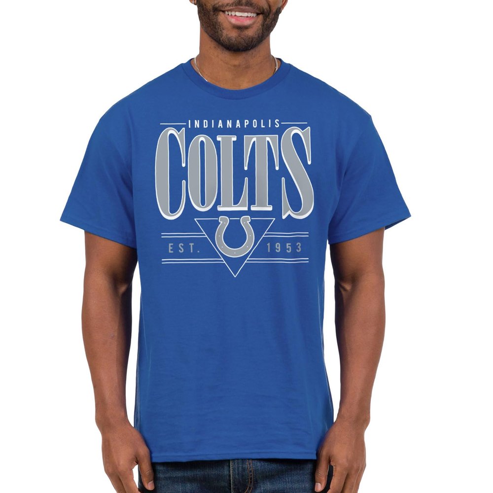 Indianapolis Colts NFL Established Retro - Adult Short Sleeve Fan T-Shirt for Men & Women