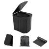 Hapoon XL Portable Folding Camping Toilet with Lid - Travel Portable Potty for Adults, Car Toilet, Light Black view 1