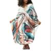 Leisureperiod Women's Kaftan Dress Cover Up Swimwear Summer Dress Ethnic Print V Neck Caftan Loose Casual Loungewear view 1