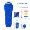 Xsog Ultralight Down Sleeping Bag for Adults, 1.92lbs 32-55F 650 Fill Down, Lightweight Compact Mummy Backpacking Sleeping Bag for Outdoor Camping and Hiking, Compressible -MFH500 (True Blue) view 2