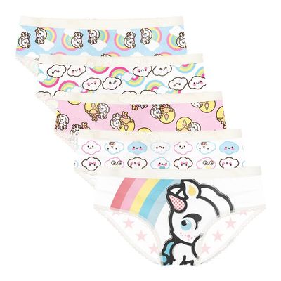 5-Pack Girls' MAGIC Design Ultra-Soft Breathable Microfiber Panties with Cotton Lining Size 2