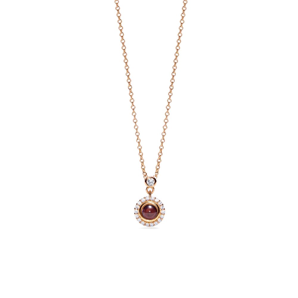 PERIMADE Custom Love in 100 Languages Circle Projection Necklace, Personalized Cubic Zirconia Round Pendant Necklace, Customized Birthday Christmas Memorial Gifts for Women Mother Daughter, Rose Gold