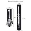 FHGG Halloween Skeleton Gloves Stockings Set UV Black High Long Stockings Over Knee Socks and Full Finger Bones Long Arm Gloves One Size for Women Halloween Cosplay Parties Tights Accessory view 4