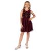 Speechless Girls' Sleeveless Sequin Bodice Party Dress, Wine, 8 view 3