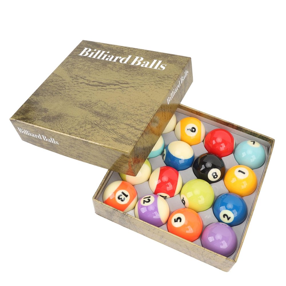 2.3in Diameter Professional Regulation Size Billiards Pool Balls Set, Standard Set of 16 Pool Balls for Billiard Table, Pool Table Accessories Balls Set for Practice Tournament