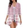 Beach Dress Beach Clothes Bathing Suit Cover Date Night Outfit for Women Womens Coverups for Swimwear Swimsuit Cover Ups(E-Pink,Small) view 1