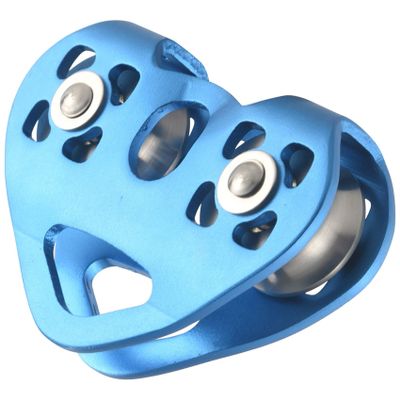 Beuiouer Heart-Shape Climbing Double Pulley Steel Cable Rope 13mm Climbing Device High Speed Zipline Trolley 24KN