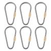 Beuiouer 6PCS Mini Titanium Locking Carabiner,Small Sturdy D-Ring Keychain Clip for Indoor Outdoor Backpack Climbing, silver view 1