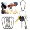 Beuiouer 6PCS Mini Titanium Locking Carabiner,Small Sturdy D-Ring Keychain Clip for Indoor Outdoor Backpack Climbing, silver view 2