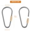 Beuiouer 6PCS Mini Titanium Locking Carabiner,Small Sturdy D-Ring Keychain Clip for Indoor Outdoor Backpack Climbing, silver view 3