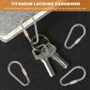 Beuiouer 6PCS Mini Titanium Locking Carabiner,Small Sturdy D-Ring Keychain Clip for Indoor Outdoor Backpack Climbing, silver view 4