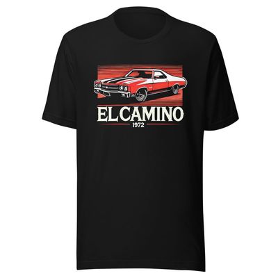 1972 El Camino SS t-Shirt for Chevy Classic Car Owners Mechanics Gear Heads Automotive Tees Black