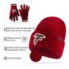Ultra Game NFL Official Adults Unisex Super Soft Marl Knit Winter Beanie Knit Hat with Extra Warm Touch Screen Gloves, Atlanta Falcons, Team Color, 1SIZE view 3