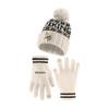 Ultra Game NFL Official Adults Unisex Super Soft Cable Knit Winter Beanie Knit Hat with Extra Warm Touch Screen Gloves, Minnesota Vikings, Natural, 1SIZE view 1