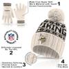 Ultra Game NFL Official Adults Unisex Super Soft Cable Knit Winter Beanie Knit Hat with Extra Warm Touch Screen Gloves, Minnesota Vikings, Natural, 1SIZE view 4