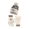 Ultra Game NFL Youth Super Soft Winter Beanie Knit Hat with Extra Warm Touch Screen Gloves, New York Jets, Natural, 1SIZE view 1