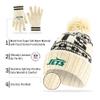 Ultra Game NFL Youth Super Soft Winter Beanie Knit Hat with Extra Warm Touch Screen Gloves, New York Jets, Natural, 1SIZE view 4