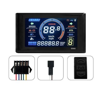 Beuiouer 24-72V E-Bike LCD-S966 Colorful Display Control Panel with NFC Function SM Plug Electric Bicycle Replacement Parts Accessories, Black