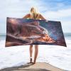 MENDOE Cute Cat Beach Towel, Pizza Funny Swimming Pool Towel, Sand Proof 3D Beach Towel, Quick Dry Absorbent Pool Swim Bathroom (01,70in x 39in (180x100cm)) view 4