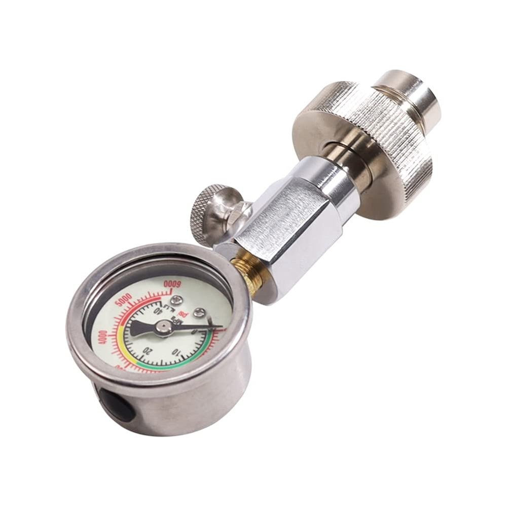 Beuiouer Scuba Diving Air Tank Pressure Testing Checker Din 232/300 Bar with 400Bar/6000Psi Gauge