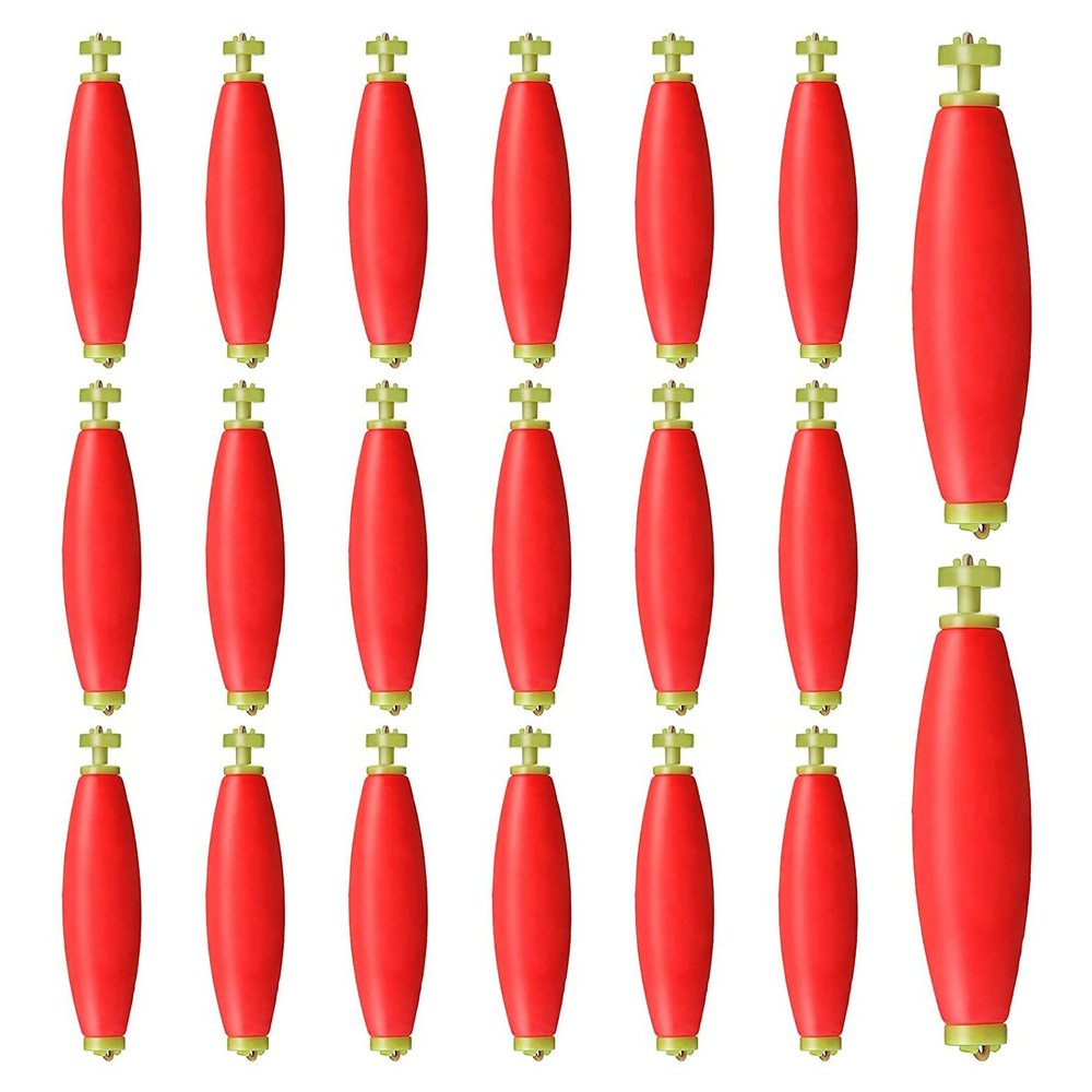 Beuiouer 20 Pieces Fishing Bobbers Weighted Foam Snap on Float Weighted Bobbers for Fishing Tackle Accessories Fishing Supplies