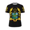 ODSLFHJD Coat of Arms of Ghana 3D Print Men'S Crewneck Classic Breathable Short-Sleeved Mesh T-Shirt X-Large Black view 1